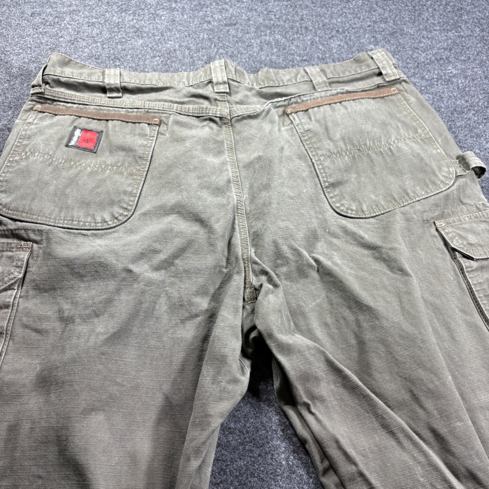 Wrangler Pants Men 40x34 Green RIGGS WORKWEAR Carpenter Cargo Ripstop Utility - Picture 5 of 13